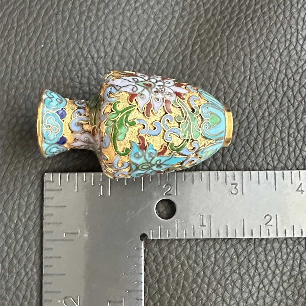 Vintage Gold Cloisonné Mini Vase